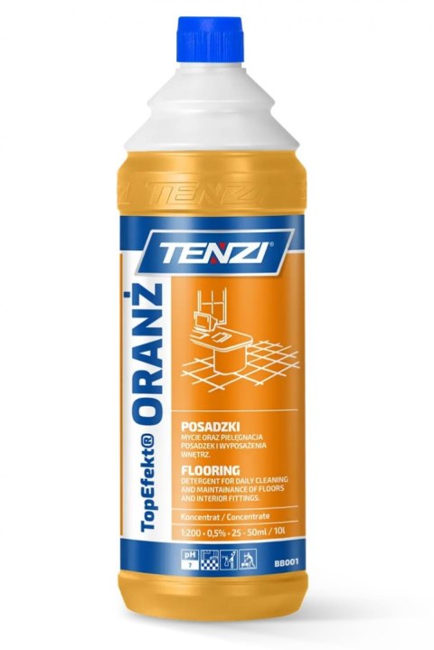 Neutralny płyn do mycia posadzek TENZI, Topefekt, zapach pomarańczy, Oranż, 1l