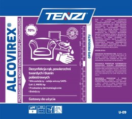 Płyn do dezynfekcji rąk, narzędzi, powierzchni TENZI, Alcovirex, 5l