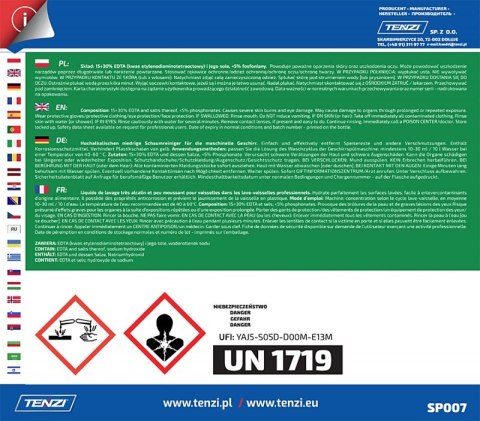 Płyn do mycia naczyń w zmywarkach TENZI, Gran Diw, 5l