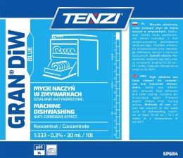Plyn do mycia naczyń w zmywarkach TENZI, Gran Diw Blue, 20l