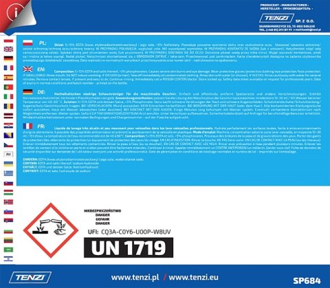 Plyn do mycia naczyń w zmywarkach TENZI, Gran Diw Blue, 20l