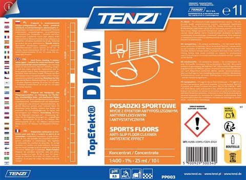 Płyn do mycia posadzek twardych i elastycznych TENZI, Topefekt Diam, 1l