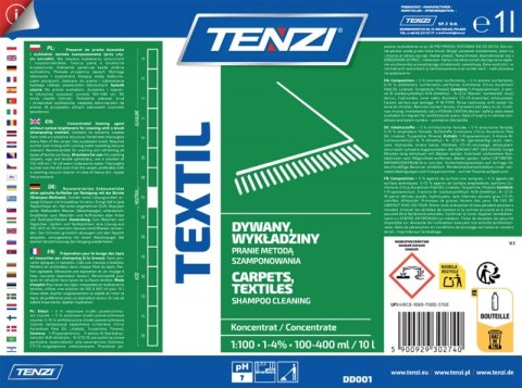 Preparat do prania wykładzin i tekstyliów metodą szamponowania TENZI, Textil, 1l