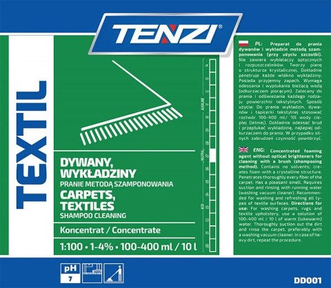 Preparat do prania wykładzin i tekstyliów metodą szamponowania TENZI, Textil, 5l