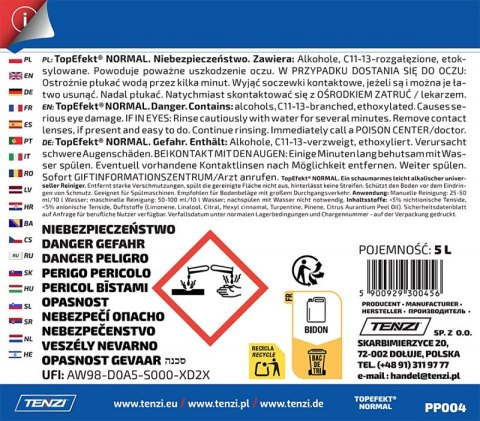 Preparat myjący do posadzek matowych TENZI, Topefekt Normal, 5l