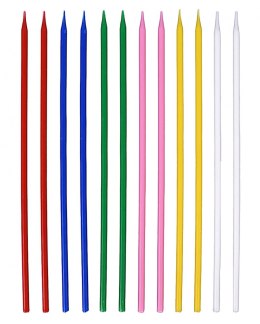 Świeczki na tort PARTY GO, 14cm, 12 szt., mix kolorów