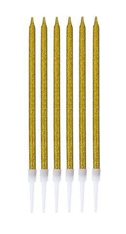 Świeczki na tort PARTY GO, 16,5cm, 6 szt., złote