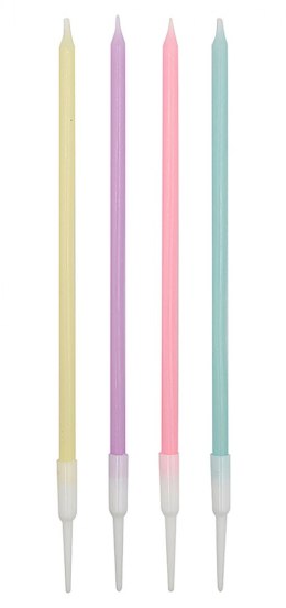 Świeczki na tort PARTY GO, 19cm, 8 szt., mix kolorów