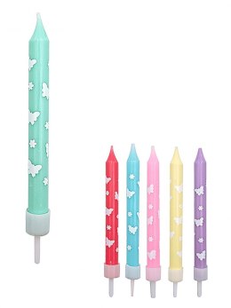 Świeczki na tort PARTY GO, 9cm, 6 szt., mix kolorów