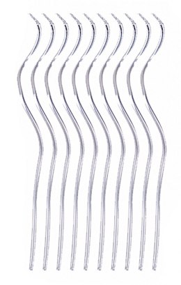 Świeczki spiralne PARTY GO, 14cm, 10 szt., srebrne