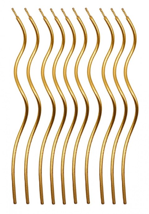 Świeczki spiralne PARTY GO, 14cm, 10 szt., złote