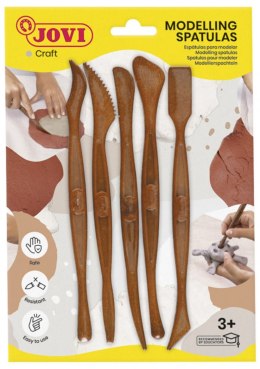 Szpatułki modelarskie JOVI, 5 szt., mix kształtów, brązowe