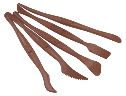 Szpatułki modelarskie JOVI, 5 szt., mix kształtów, brązowe