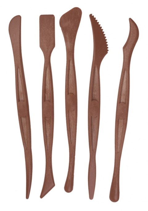 Szpatułki modelarskie JOVI, 5 szt., mix kształtów, brązowe