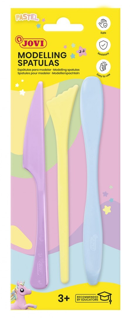 Szpatułki modelarskie JOVI, zestaw 3 szt., mix kolorów pastelowych