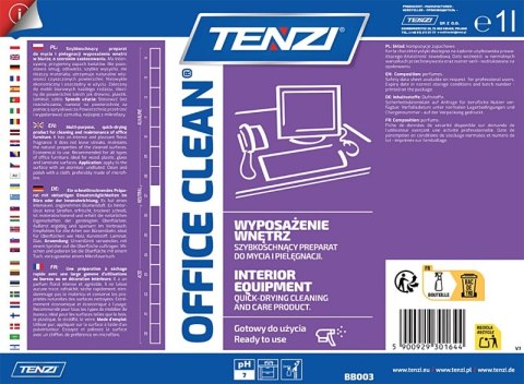 Szybkoschnący płyn do mycia i pielęgnacji mebli TENZI, Office Clean, 1l