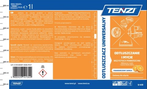 Uniwersalny preparat do usuwania tłuszczu TENZI, zapach pomarańczy, 1l
