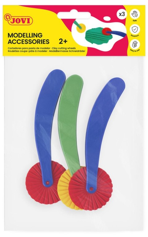 Wałki do modelowania JOVI, 3 szt., mix kształtów, mix kolorów