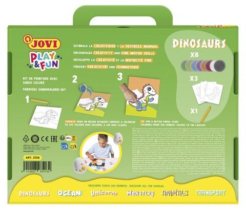 Zestaw do malowania piaskiem JOVI Play&Fun, dinozaury