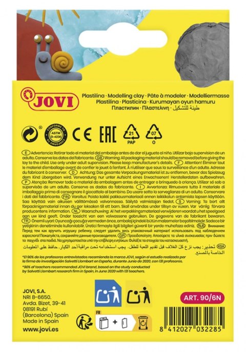 Zestaw plasteliny JOVI, 6x15g, kolory natury, mix kolorów