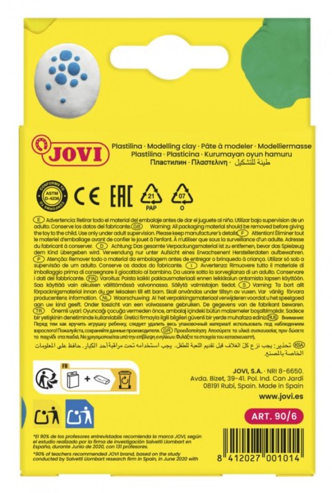 Zestaw plasteliny JOVI, 6x15g, mix kolorów