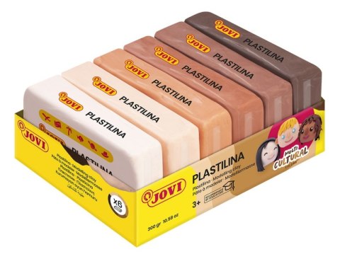Zestaw plasteliny JOVI, 6x50g, kolory wielokulturowe, mix kolorów