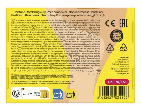 Zestaw plasteliny JOVI, 6x50g, kolory wielokulturowe, mix kolorów