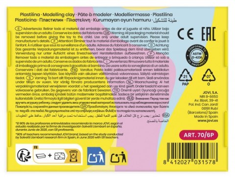 Zestaw plasteliny JOVI, 6x50g, mix kolorów pastelowych