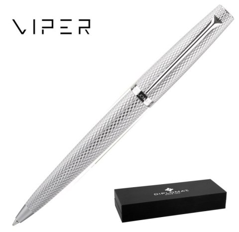Długopis DIPLOMAT Viper, guilloche, srebrny