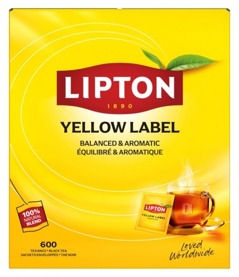 Herbata LIPTON czarna, Yellow Label, 600 kopert