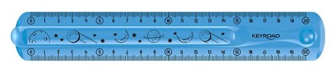 Linijka KEYROAD Tatoo, 20cm, elastyczna, zawieszka, mix kolorów