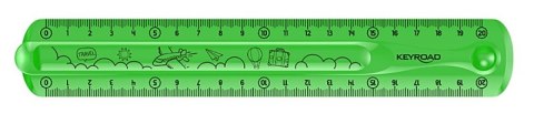 Linijka KEYROAD Tatoo, 20cm, elastyczna, zawieszka, mix kolorów