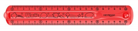 Linijka KEYROAD Tatoo, 20cm, elastyczna, zawieszka, mix kolorów