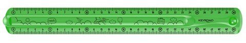 Linijka KEYROAD Tatoo, 30cm, elastyczna, zawieszka, mix kolorów