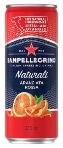 Napój Aranciata Rossa SANPELLEGRINO, delikatny gaz, puszka, 0,33l, kaucja
