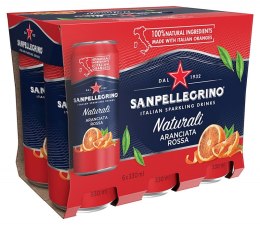 Napój Aranciata Rossa SANPELLEGRINO, delikatny gaz, puszka, 0,33l, kaucja