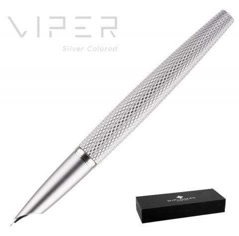 Pióro wieczne DIPLOMAT Viper, guilloche, F/M, srebrne