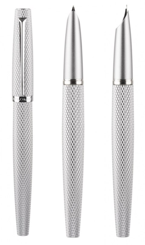 Pióro wieczne DIPLOMAT Viper, guilloche, F/M, srebrne