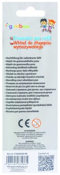 Wkład do długopisu wymazywalnego GIMBOO, pikselowe zwierzaki, 3 szt., blister, niebieski