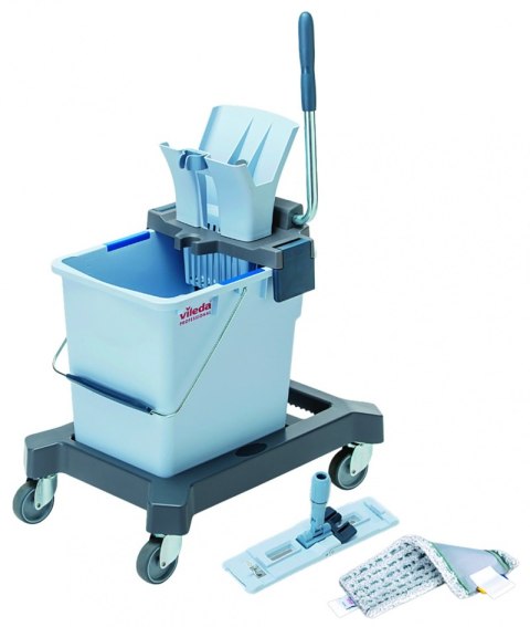 Zestaw VILEDA Professional UltraSpeed Pro, wózek jednowiaderkowy z wkładem r-MicroLite Max mop