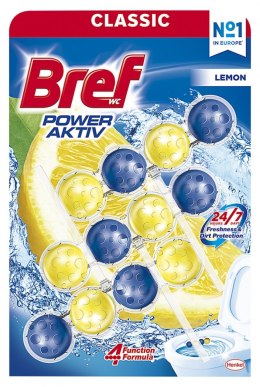 Kulki myjąco-zapachowe do toalet BREF Power Aktiv Lemon, 3x50g