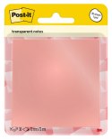 Przezroczyste karteczki samoprzylepne POST-IT Transparent Notes (600-1TRSPO), 73x73mm, 36 kart., pastelowe pomarańczowe