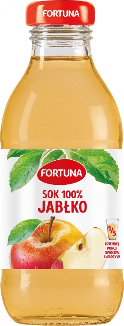 Sok FORTUNA, jabłkowy, szkło, 0,3l