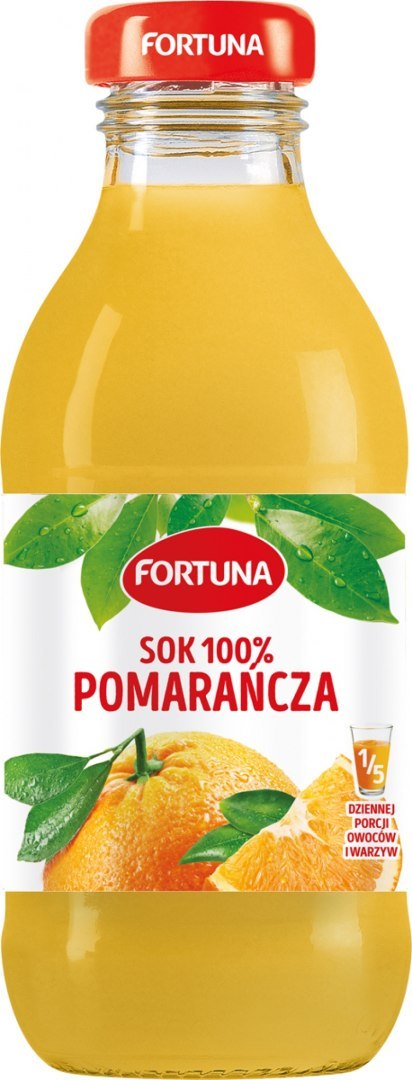 Sok FORTUNA, pomarańczowy, szkło, 0,3l