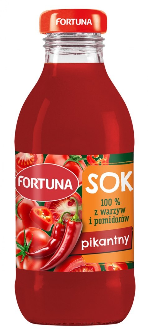Sok FORTUNA, pomidorowy pikantny, szkło, 0,3l