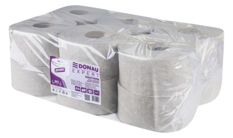 Papier toaletowy makulaturowy DONAU EXPERT Jumbo, 1-warstwowy, 750 listków, 12szt., szary
