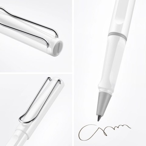 Pióro kulkowe LAMY Safari 319, M, z czarnym wkładem, biały