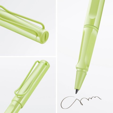 Pióro kulkowe LAMY Safari 3D0, M, z czarnym wkładem, jasnozielony