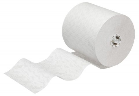 Ręcznik papierowy w roli SCOTT Essential, 1-warstwowy, 350 m, 1400 listków, 6 rolek, biały