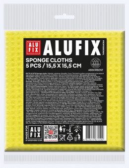 Ściereczki gąbkowe ALUFIX Professional, 15,5x15,5cm, 5 szt., żółte